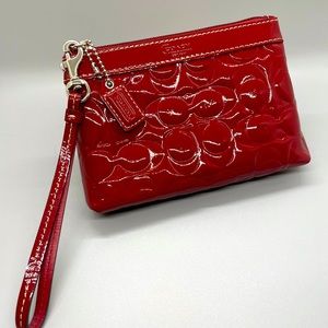 Coach Red Patent Leather Wristlet
